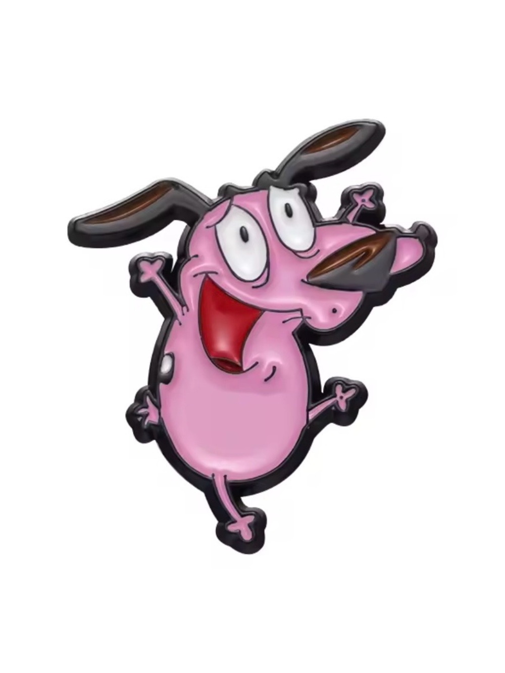 Pink Cartoon Dog Enamel Pin - Fun Pet Accessory